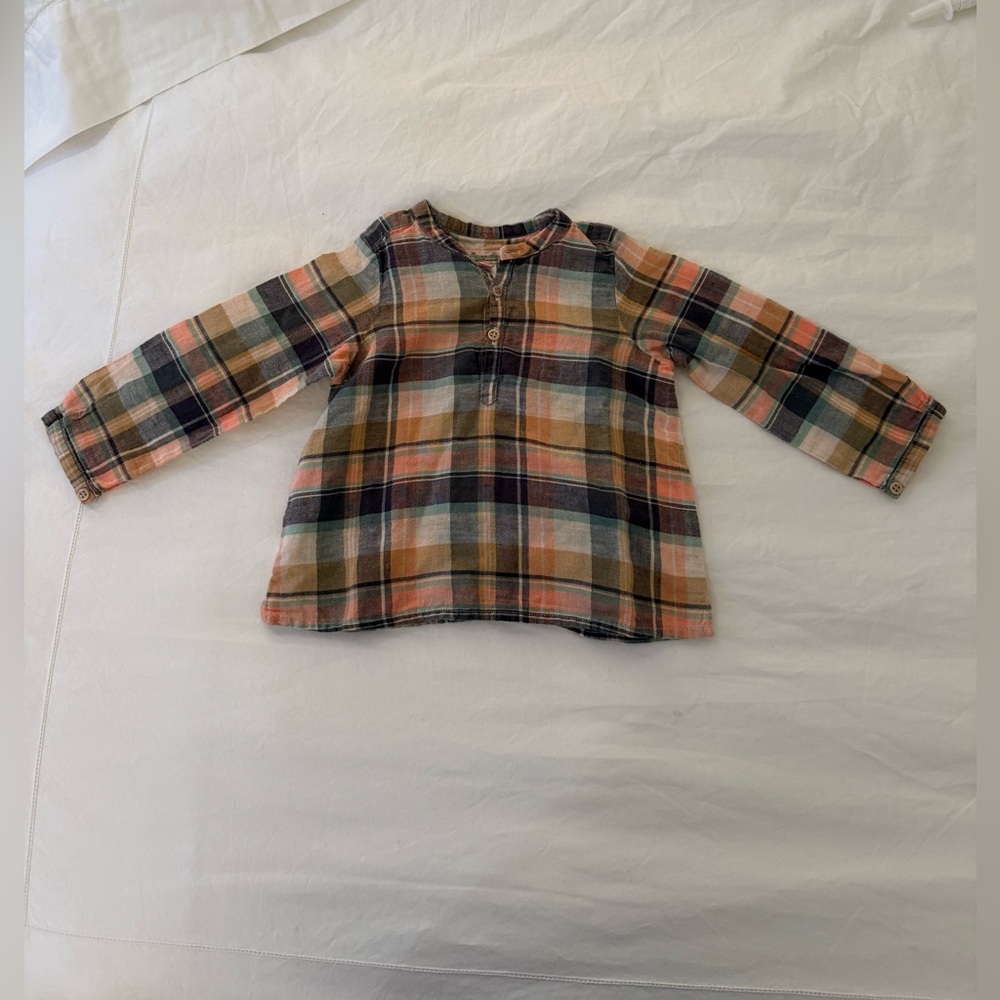 Bonpoint plaid shirt with 3 buttons